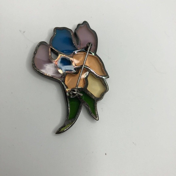 stained glasst floral brooch pin jewlery - Picture 5 of 6